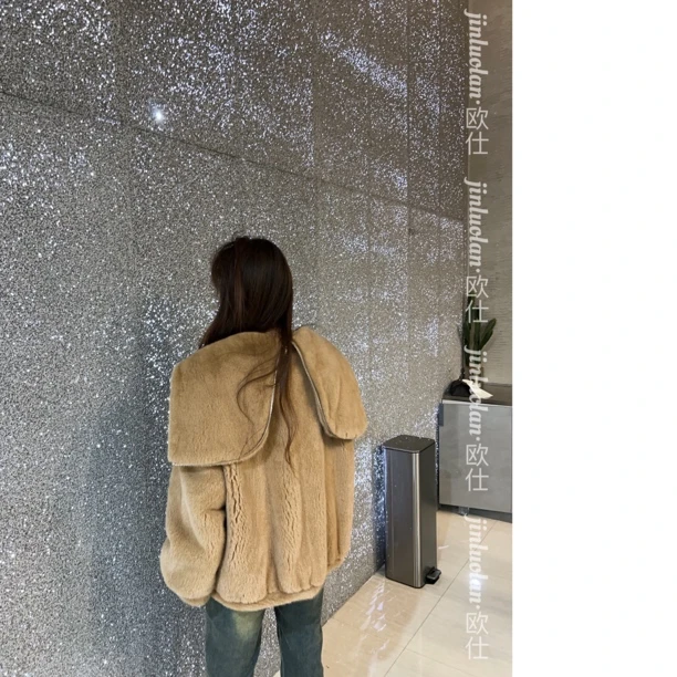 INLUOLAN-欧仕"天使之吻"设计师冬季款冬季貂皮上衣-2230