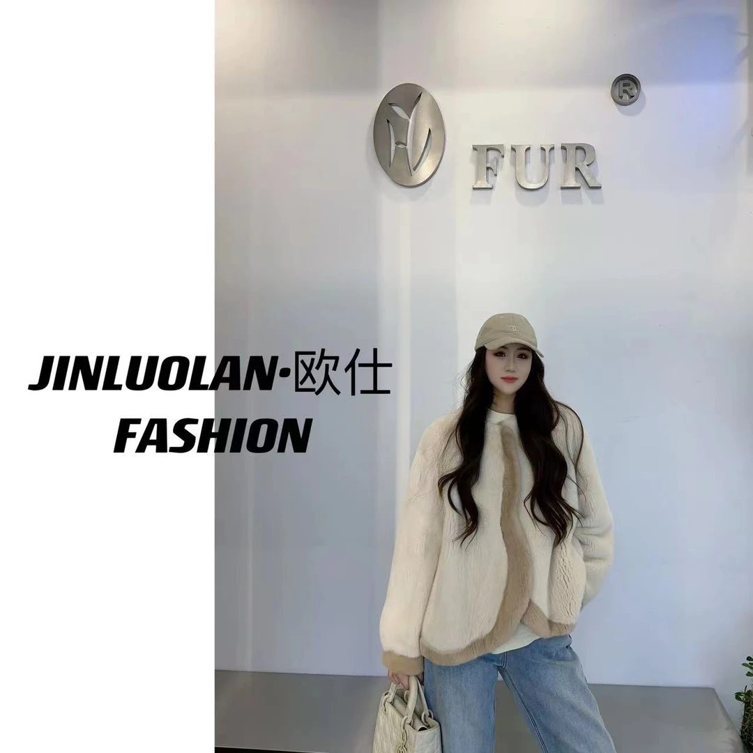JINLUOLAN-欧仕“浪漫法式”冬季款冬季水貂上衣-2233s