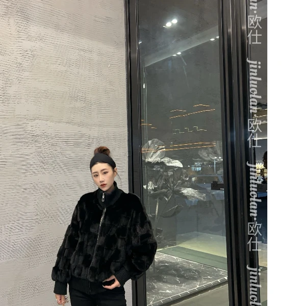 JINLUOLAN-欧仕"昕念"冬季款冬季水貂外套-24053