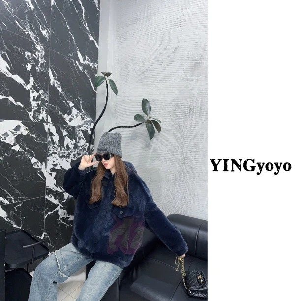 【YINGYOYO】影哥「藏澜」经典百搭水貂天鹅绒整貂YG1926b