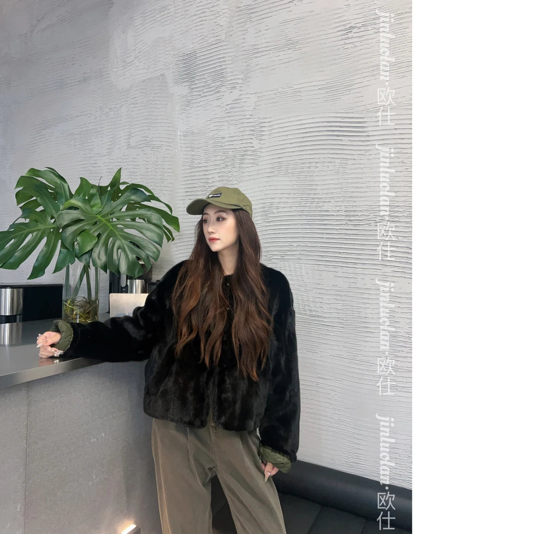 JINLUOLAN-欧仕“仰望星空"冬季款冬季水貂外套-36356