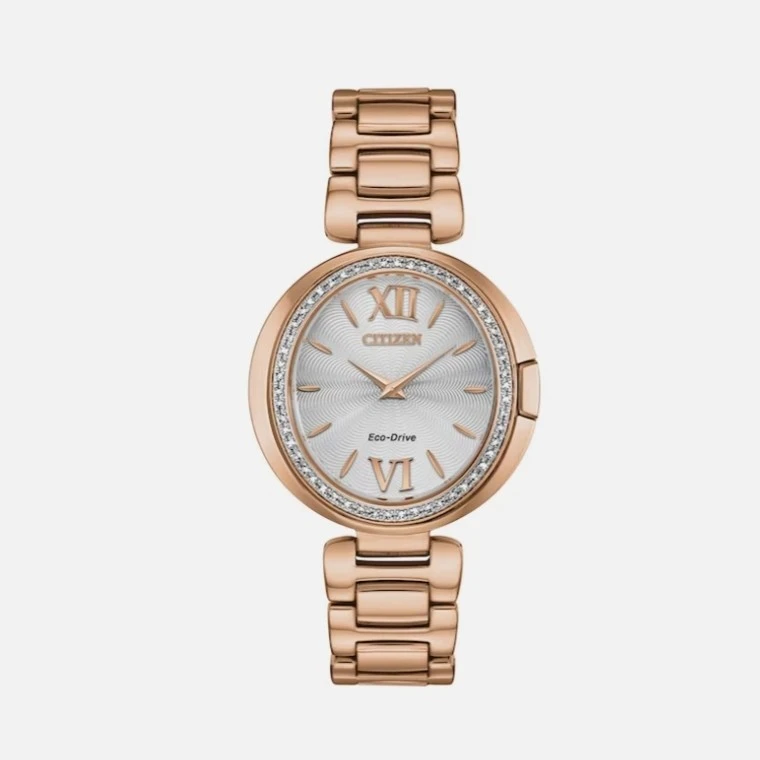 Citizen/西铁城光动能鹅蛋女士时尚钢带手表34盘#EX1503-54A