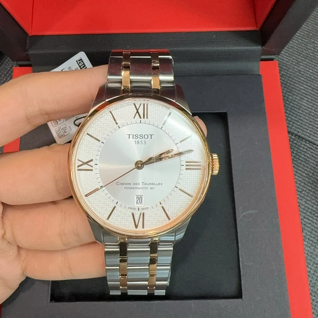 Tissot/天梭杜鲁尔间玫瑰金机械男士手表气质42盘#T0994072203801