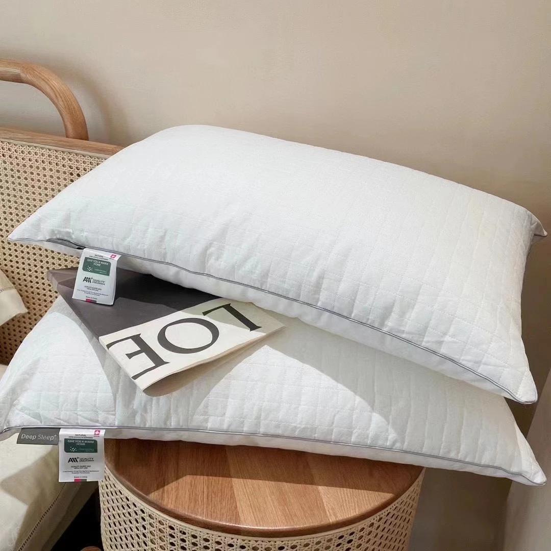 品牌尾货60支贡缎享优乐枕头高弹格子酒店枕单人枕芯四件套被套