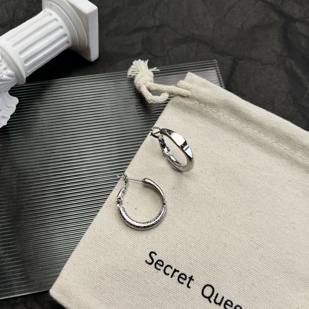 铜合金耳饰 小众设计磨砂不规则耳环素AE067