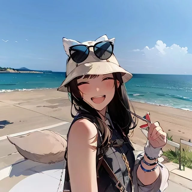 【送墨镜】防紫外线渔夫帽女春夏百搭猫耳帽子高级感帽子太阳帽女款