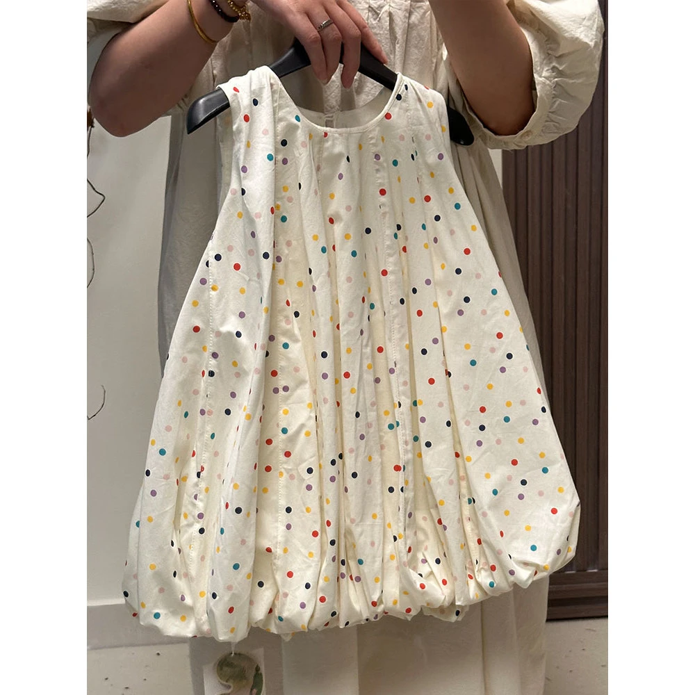 2025女童夏装连衣裙韩版甜美可爱小女孩波点花苞裙时尚潮款童装