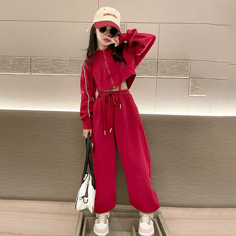 女童工装套装春装2024新款儿童春秋款女孩洋气时髦中大童春季衣服