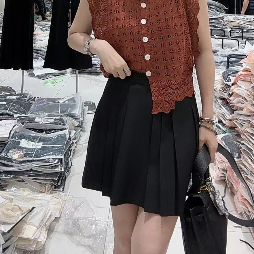 【半开香氛】时尚设计款百褶显瘦小短裙-9358