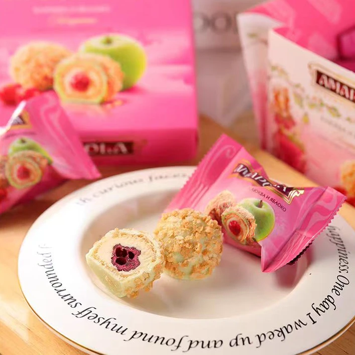 俄罗斯进口爱可比巧克力酥球糖100克*2袋