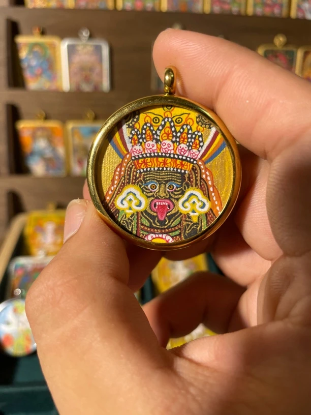 纯手绘唐卡项链扎基拉姆3.5尺寸