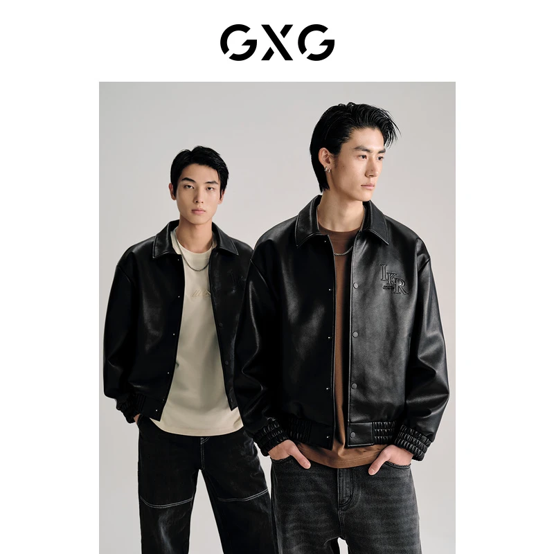 GXG男装 夹克外套男春季高级感PU痞帅潮男时尚休闲#10E1210103L