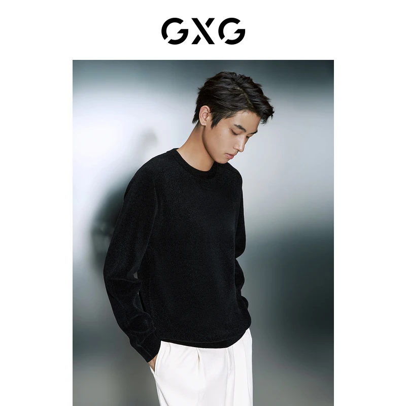 GXG男装圆领毛衣针织衫男士 2023年冬季新品百搭打底#GED12031684