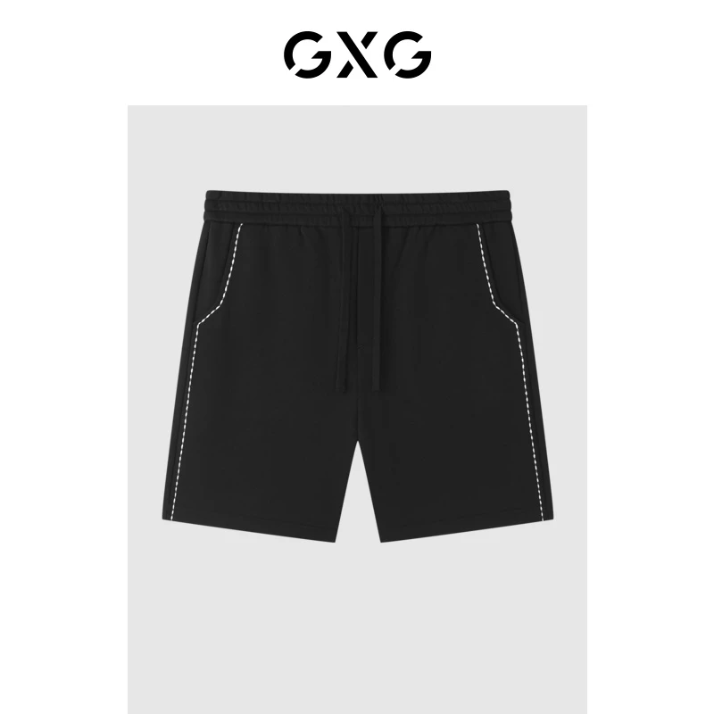 GXG男装 夏简约明线百搭休闲宽松直筒短裤五分裤#GED12217132