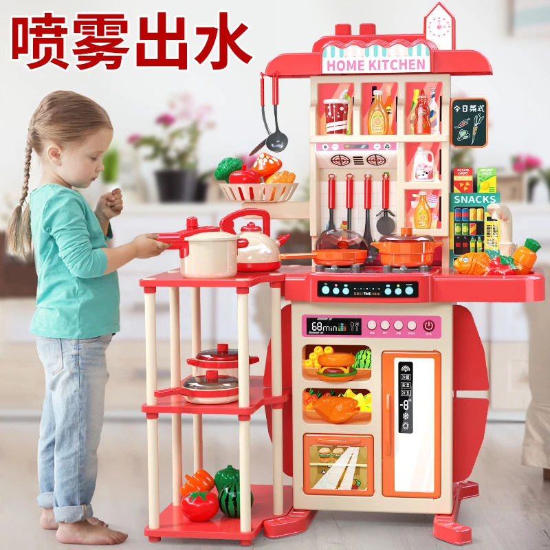 趣味迷你厨房仿真过家家升级版煮饭做饭女孩升级版小宝宝玩具套装