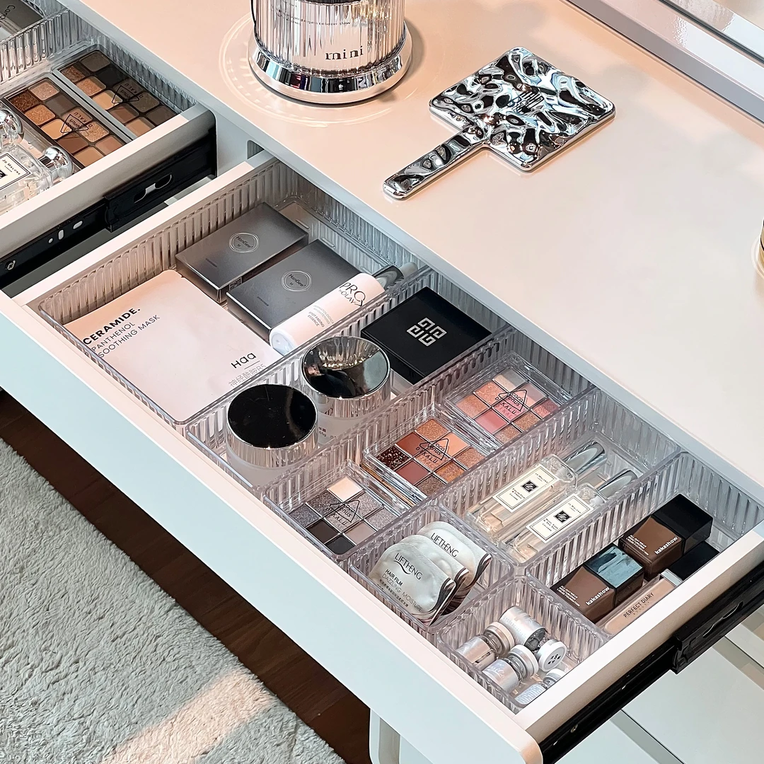 抽屉内收纳盒分隔板化妆品分格储物盒梳妆台柜分隔盒抽屉整理盒子