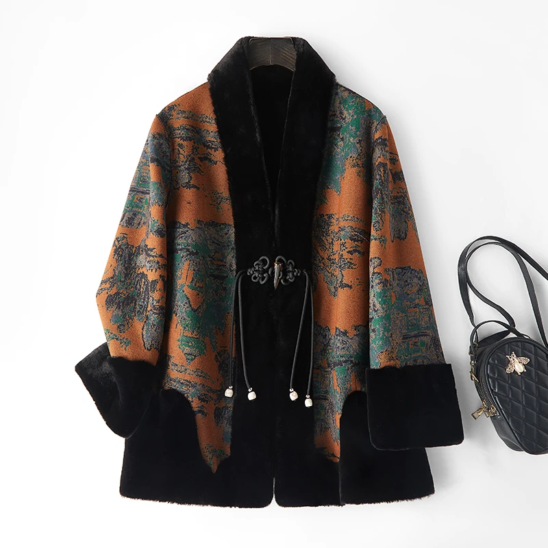 【秀丽山河】高定款双面双穿皮毛一体大衣气质