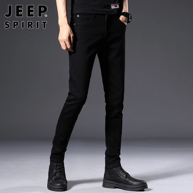 Jeep吉普牛仔裤男士春秋季新弹力休闲修身小脚显瘦潮流长裤子男裤