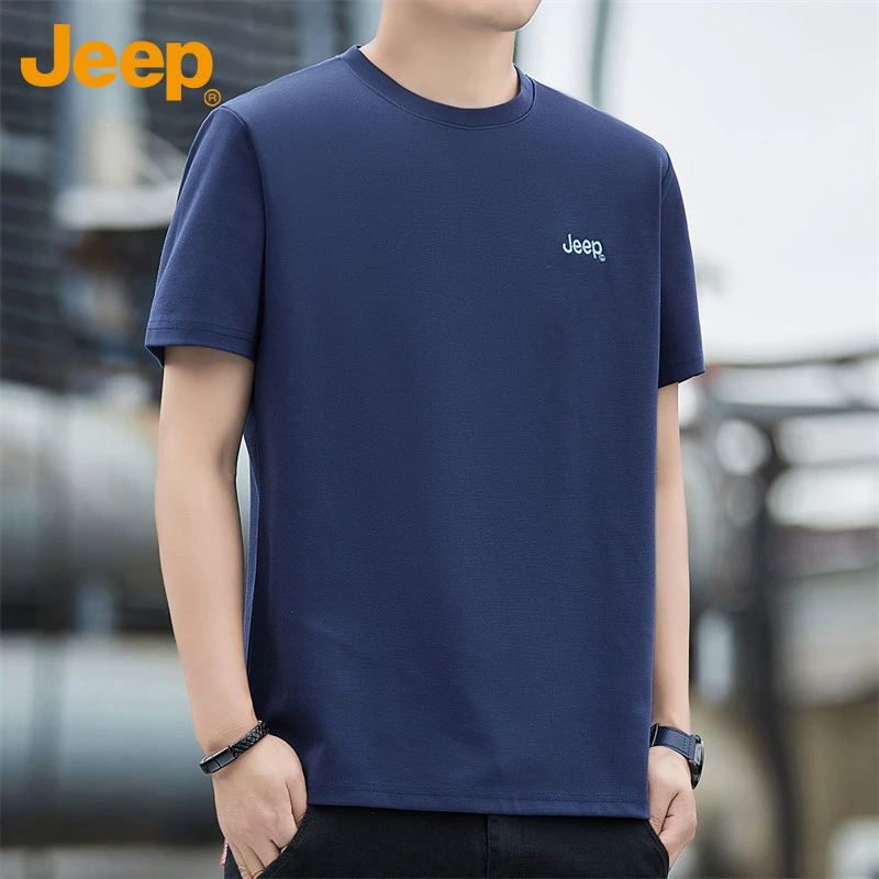 【永久下】短袖T恤男士夏季新款透气百搭透气休闲圆领潮流纯色上衣