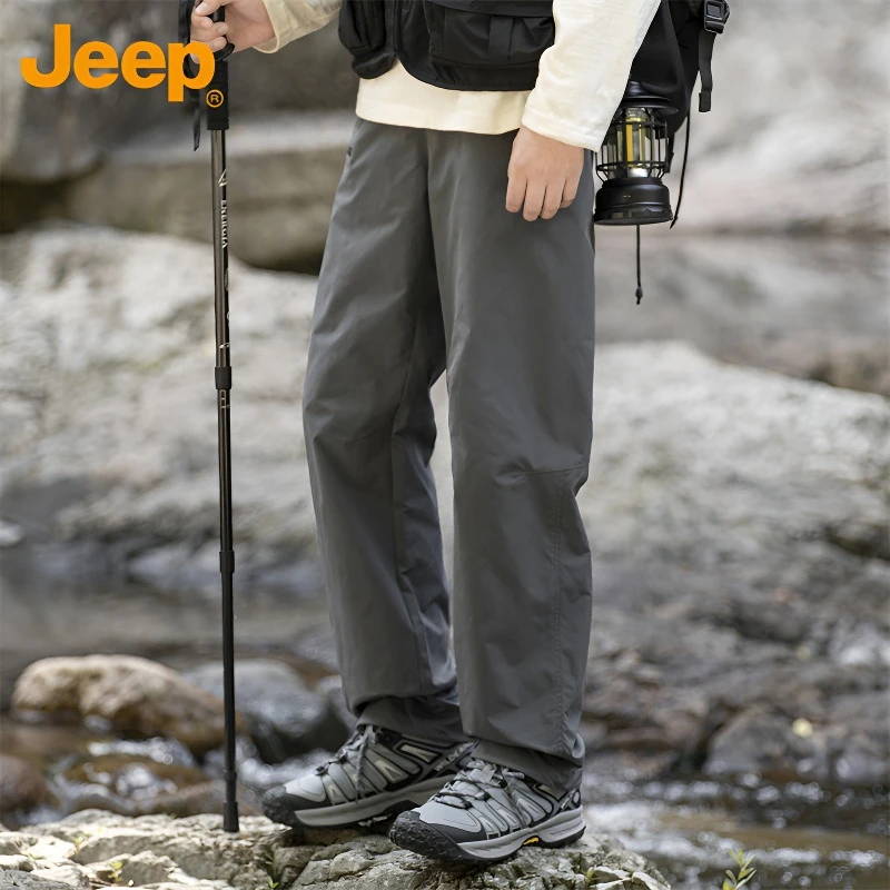 Jeep吉普男士休闲裤春夏新款户外冲锋裤徒步登山裤工装百搭直筒裤