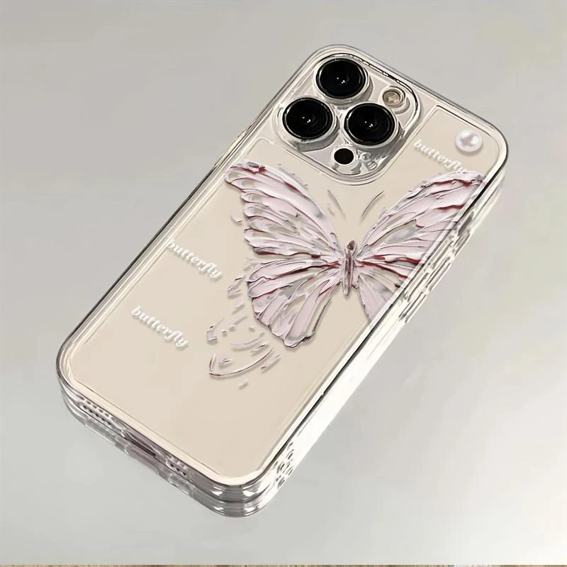 油画蝴蝶适用苹果小米oppovivo华为iPhone12/13/14/15壳