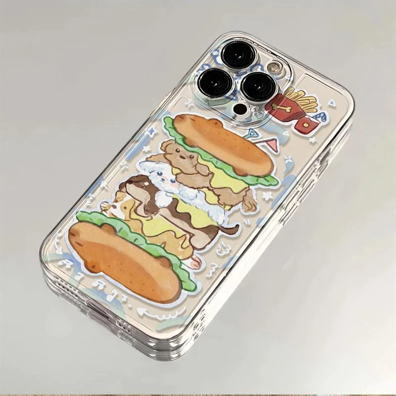 小狗汉堡适用苹果小米oppovivo华为iPhone12/13/14/15壳