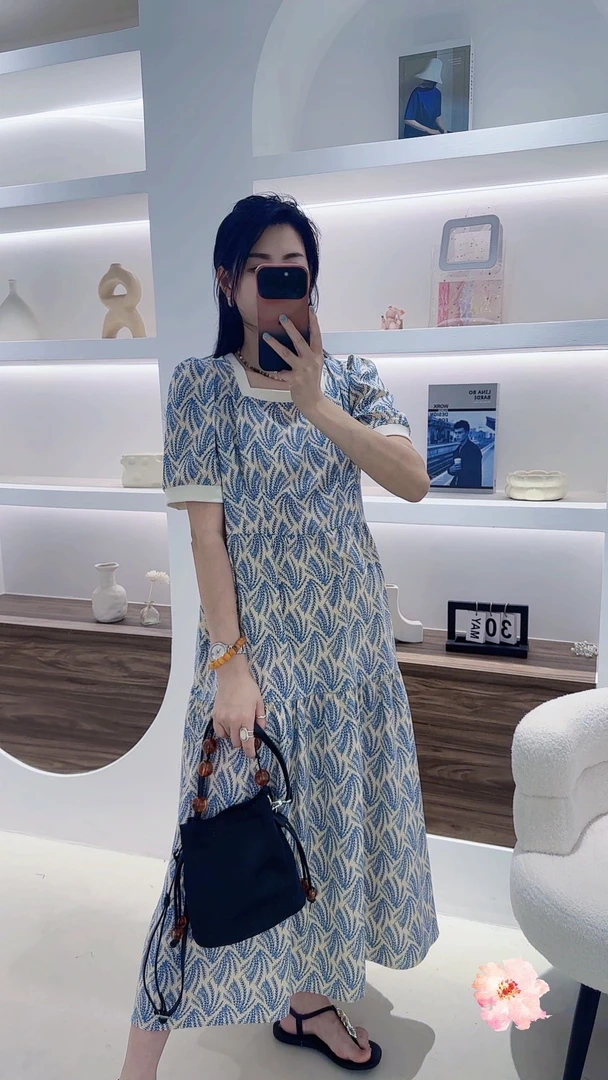 宽松连衣裙(法式甜美)夏款薄款绵绸连衣裙 外穿连衣裙-5376-1