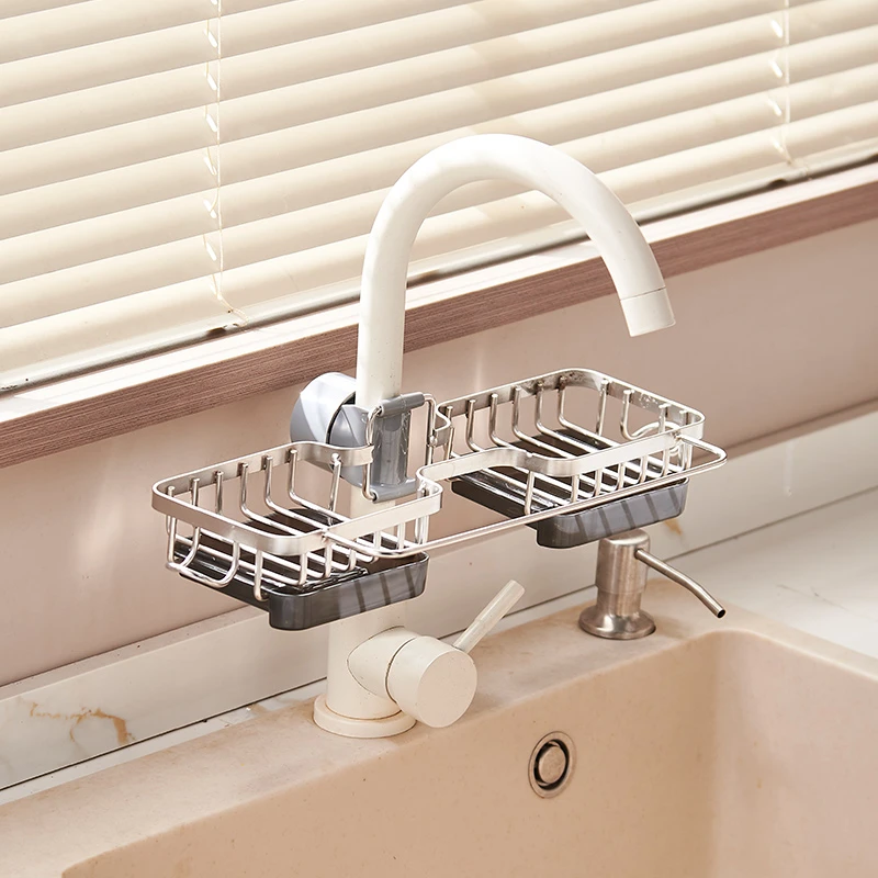 不锈钢厨房水龙头置物架洗碗洗菜池水槽架沥水篮海绵刷抹布收纳架