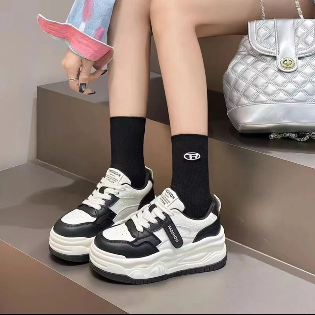加绒厚底女鞋小白鞋时尚百搭厚底ins韩版系带
