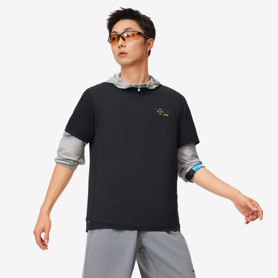 李宁2024新款专业跑步系列男子反光速干运动透气短袖T恤ATSU051