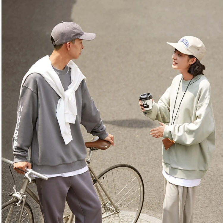 卫衣男女23新款套头长袖宽松印花百搭情侣秋季运动服AWDTB37