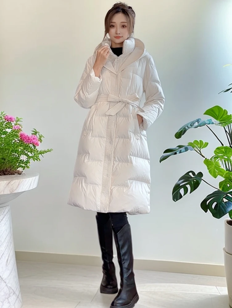 067款长款羽绒服过膝加厚收腰款修