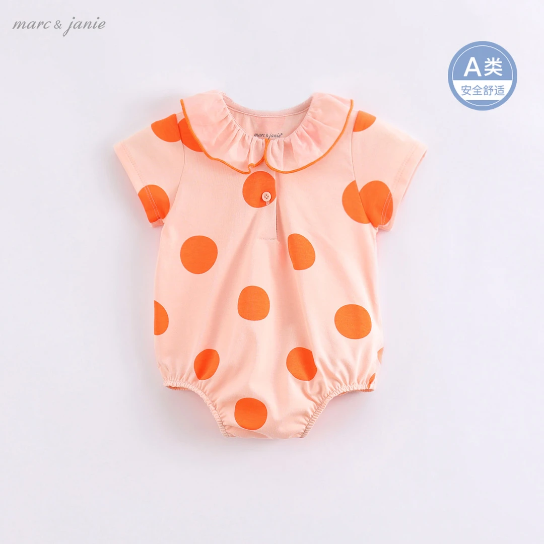 凉感抗菌马克珍妮夏装女宝宝无感印花连体衣220636