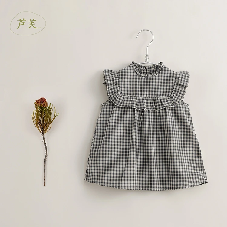 【马克珍妮 芦芙】文艺格纹连衣裙洋气新款夏季女童儿童230395