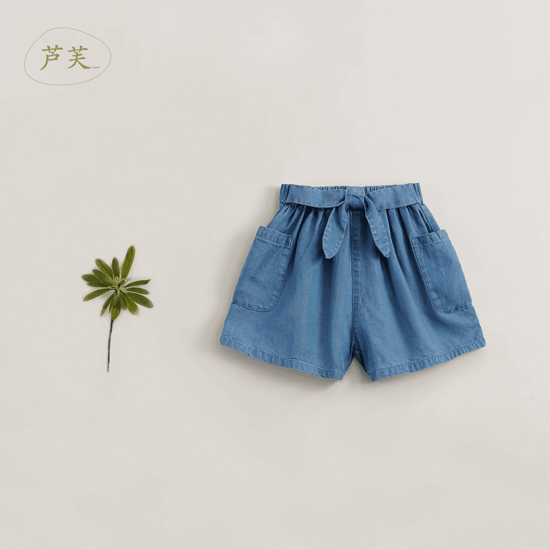 【马克珍妮 芦芙】柔软天丝牛仔短裤夏装女童新款 230586