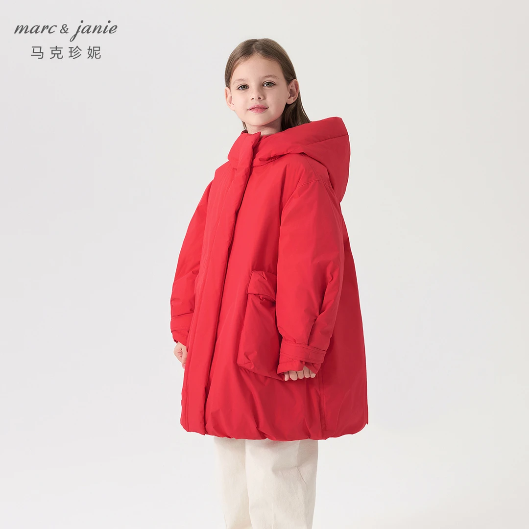 【新年款】马克珍妮女童三防羽绒服超轻加厚防寒长款羽绒服冬241600