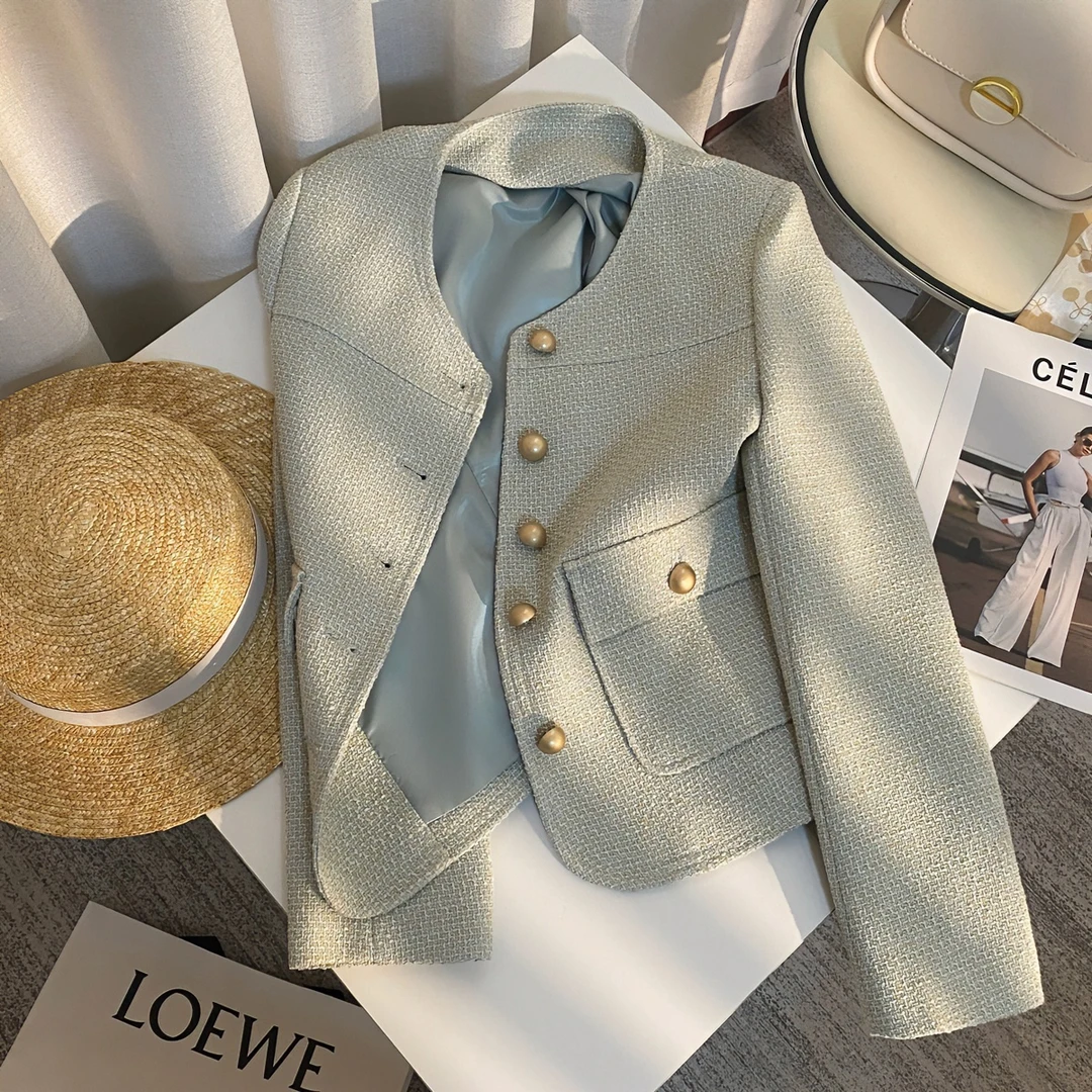 秋冬春秋短款薄荷曼波高端轻奢洋气时尚高级感减龄气质小香风外套