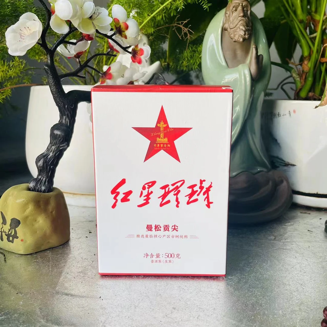 茶园世家HZ红星之光曼松贡尖古树普洱茶500g/砖 生普