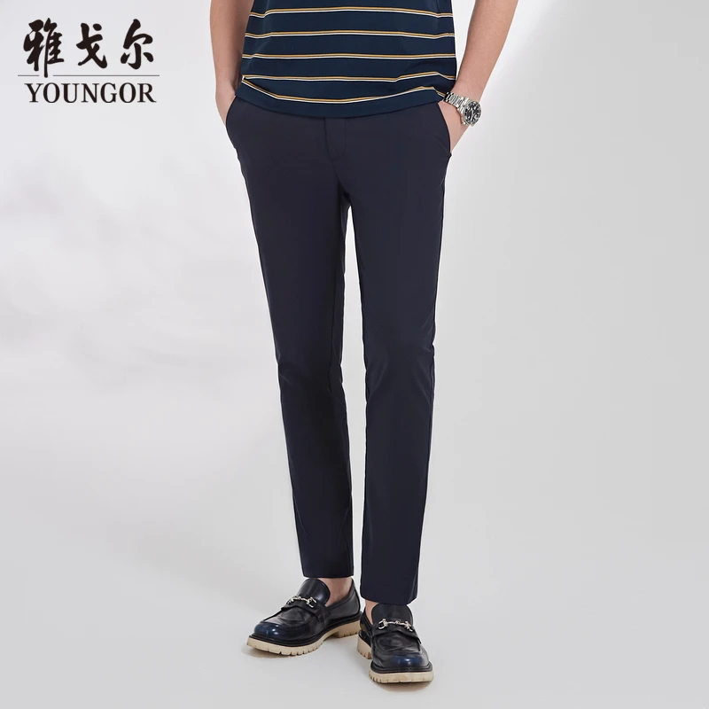 【莫代尔棉弹+修身版】雅戈尔裤子男士修身透气休闲裤310107弹力