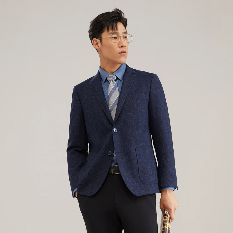 【含80%绵羊毛+宾霸】雅戈尔西服春季商务休闲修身正装西装外套男