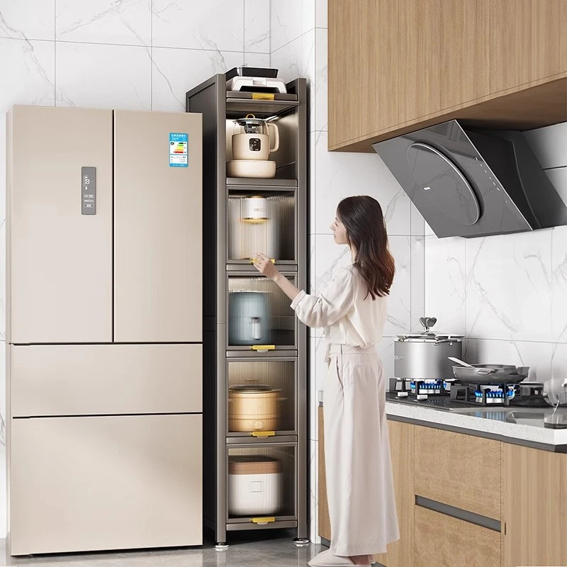 禾枝家用缝隙置物架多功能微波炉储物柜收纳架储物架厨房夹缝橱柜