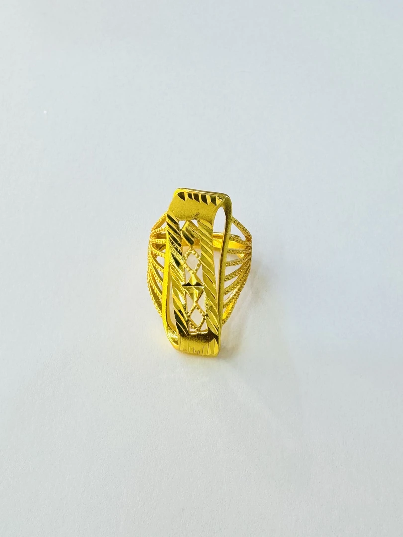 合金戒指 复古素款原创设计首饰欧若智性风金色爱心合金轻奢时尚