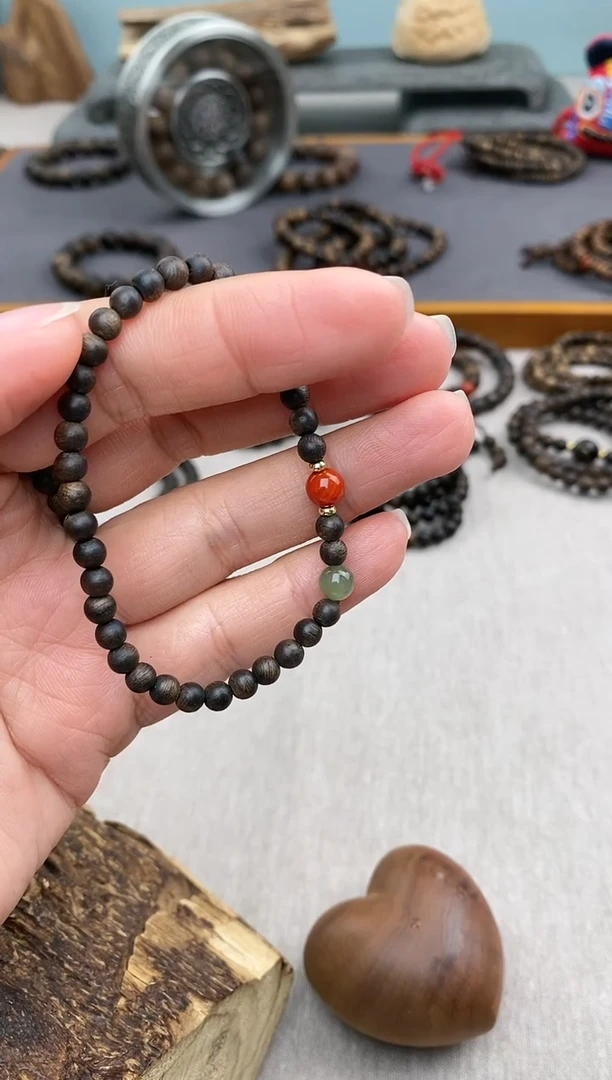 【闪购商品】沉香手串芽庄白棋楠04单圈＋配饰