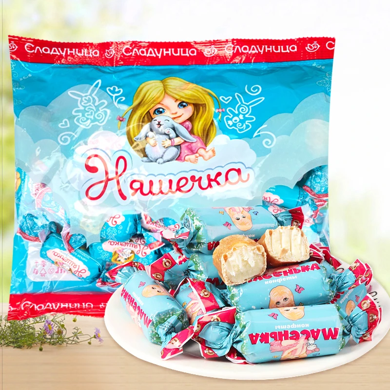 俄罗斯进口俄宝多牌尼什卡牛奶味糖果500克休闲零食年货喜糖