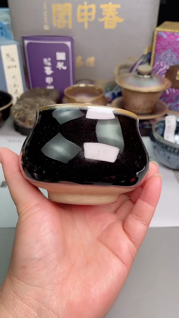 【闪购商品】瓷茶盏1只乌金佛肚