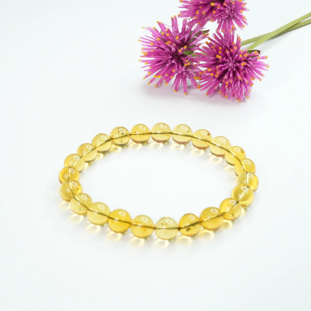 琥珀单圈手串圆珠8mm左右  PC5-01