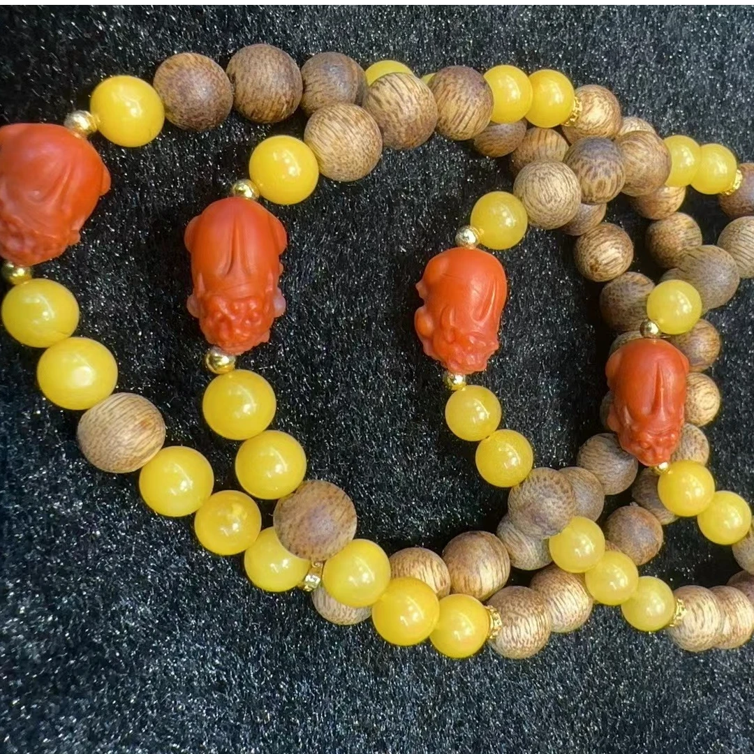 沉香单圈手串DIY带配饰7mm左右（多样性发货）PC9-15