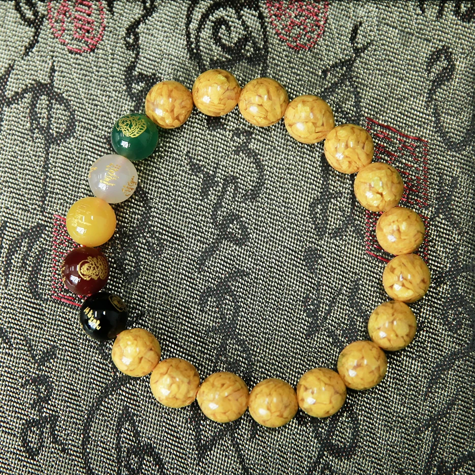 含辰砂工艺品雄黄DIY手串单圈10mm左右（多样性发货发一件）ZS1-22
