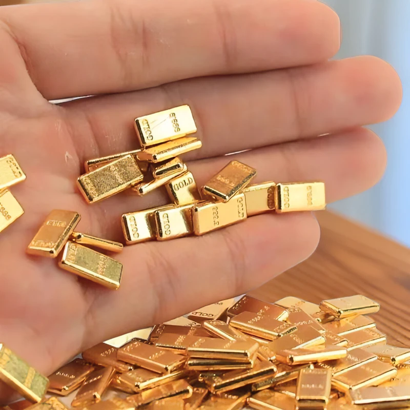 【庄氏铜器】仿金沙金小金条聚宝盆米缸金色饰品立体精致工艺品摆件