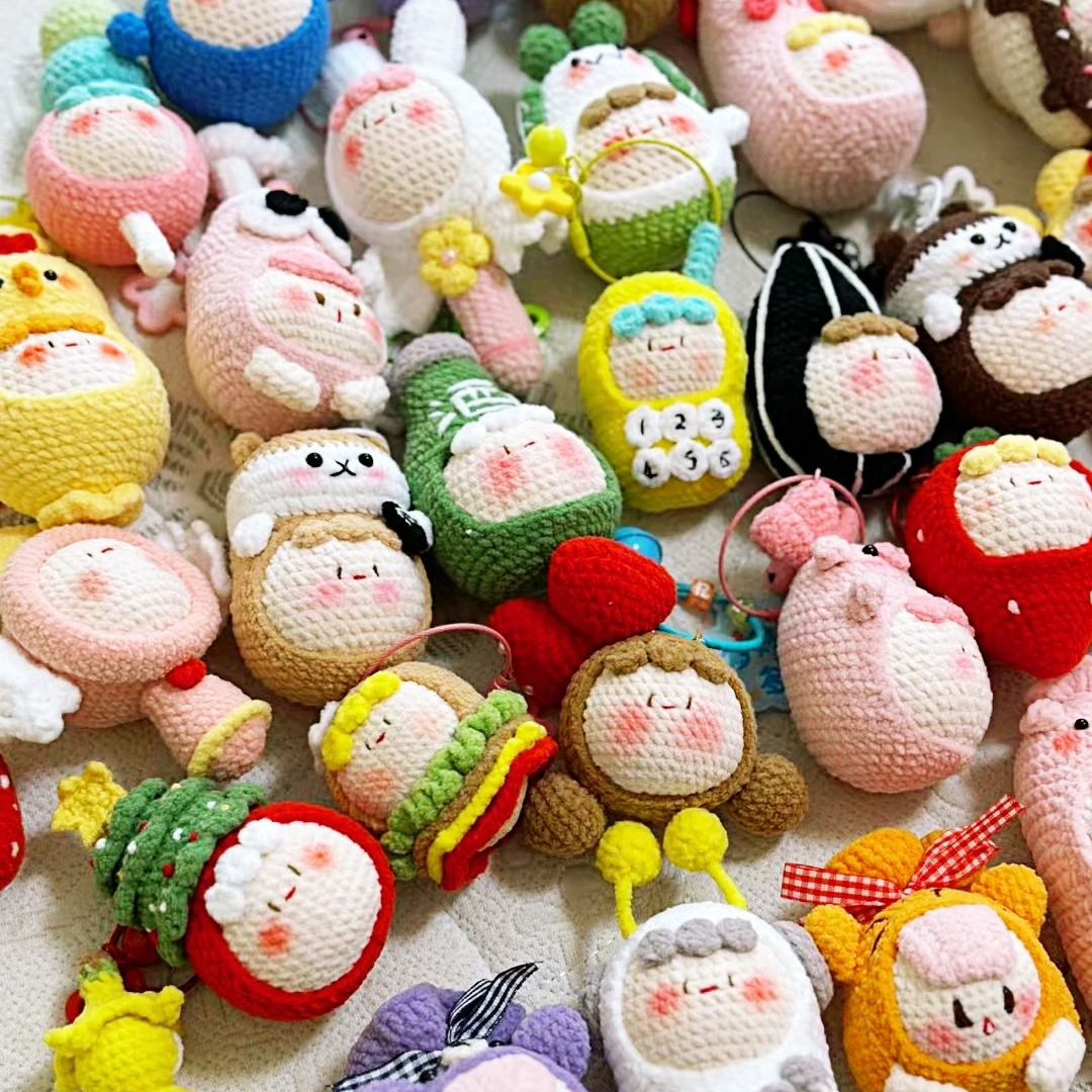 清仓，萌小丫大团子 手工diy毛线编织成品